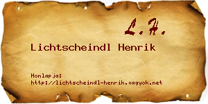 Lichtscheindl Henrik névjegykártya